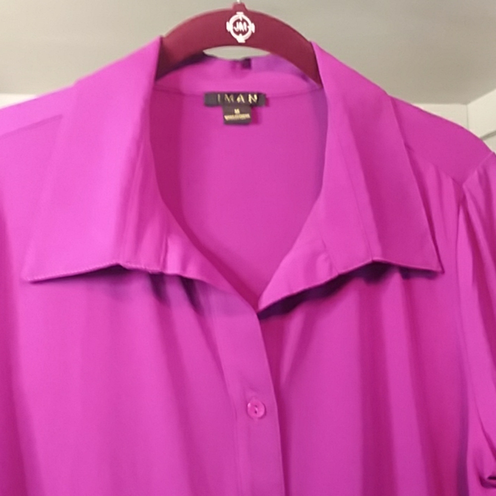 IMAN Button Front Blouse - Picture 3 of 6